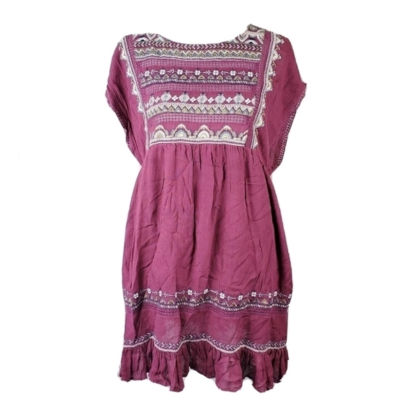Free People Embroidered Tunic Dress Boho Festival - Picture 1 of 13